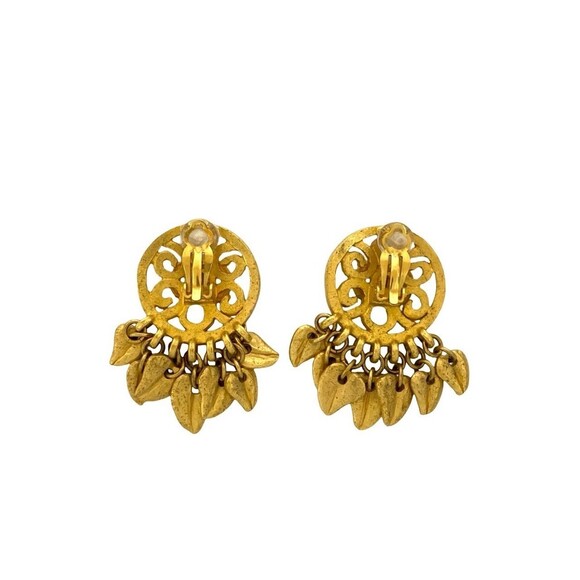 CHANEL Vintage Gold Logo Earrings - Picture 5 of 6